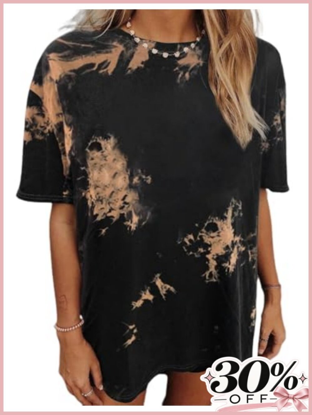 Oversized Tie Dye T-Shirt Short Sleeve Crew Neck Women's Casual Graphic Tee